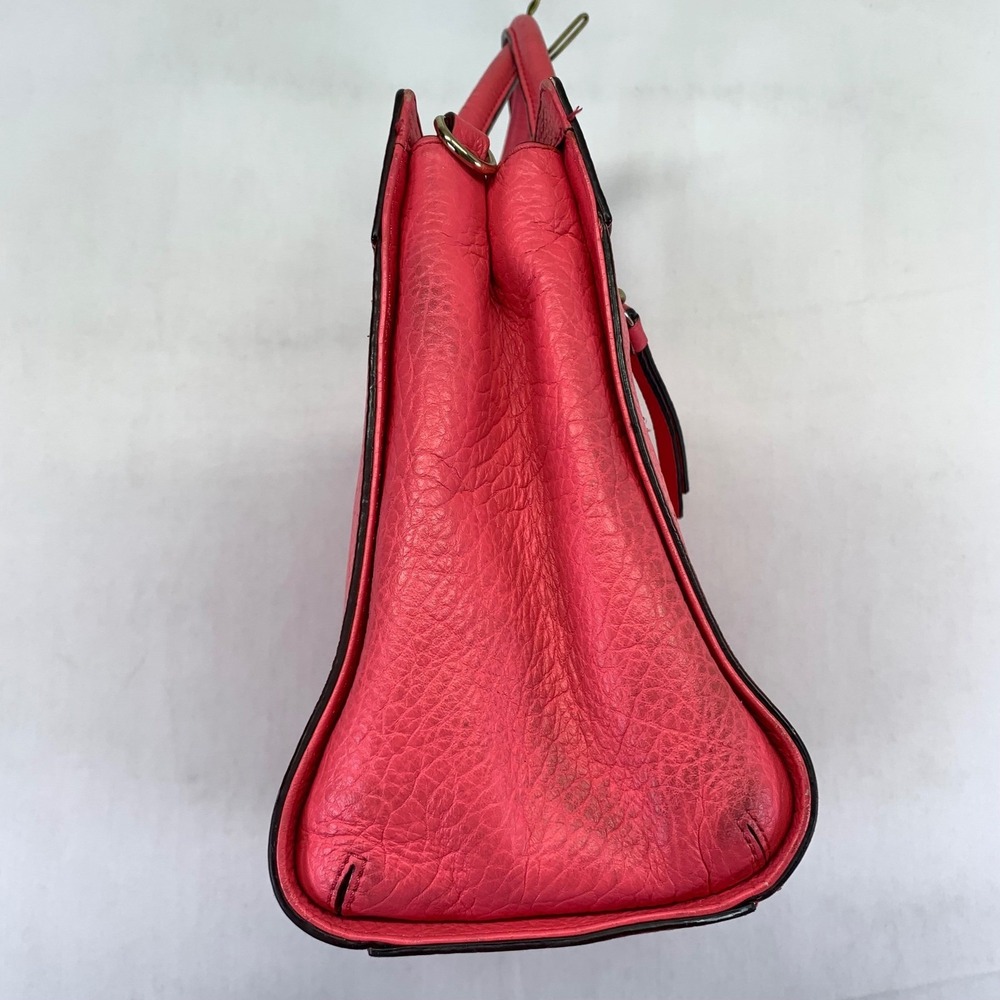 Kate Spade New York Coral Pink Leather Satchel Floral Handbag Tote Missing Strap - Picture 9 of 16